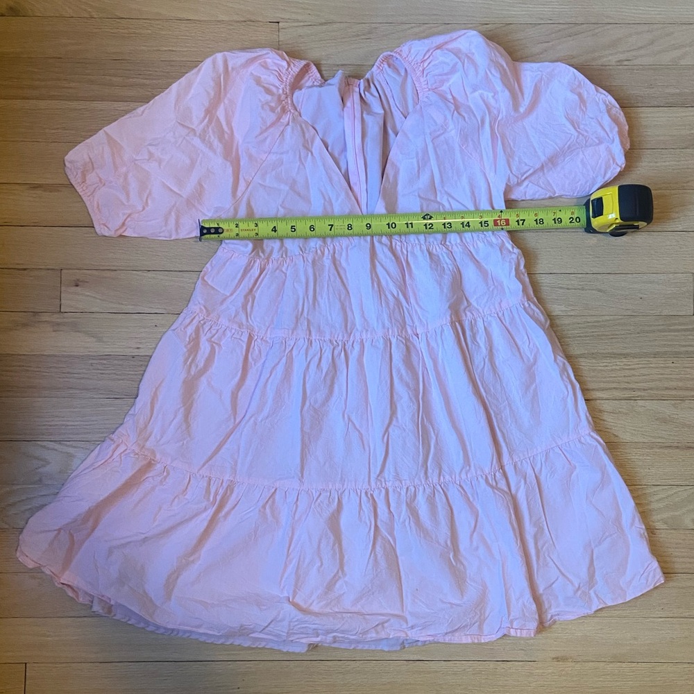 Pink tiered flowy babydoll dress